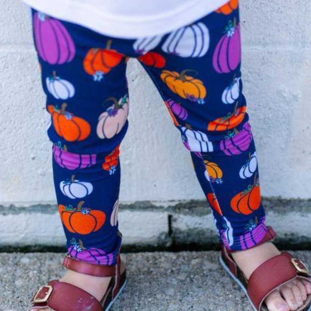 Navy Pumpkin Kid's Leggings